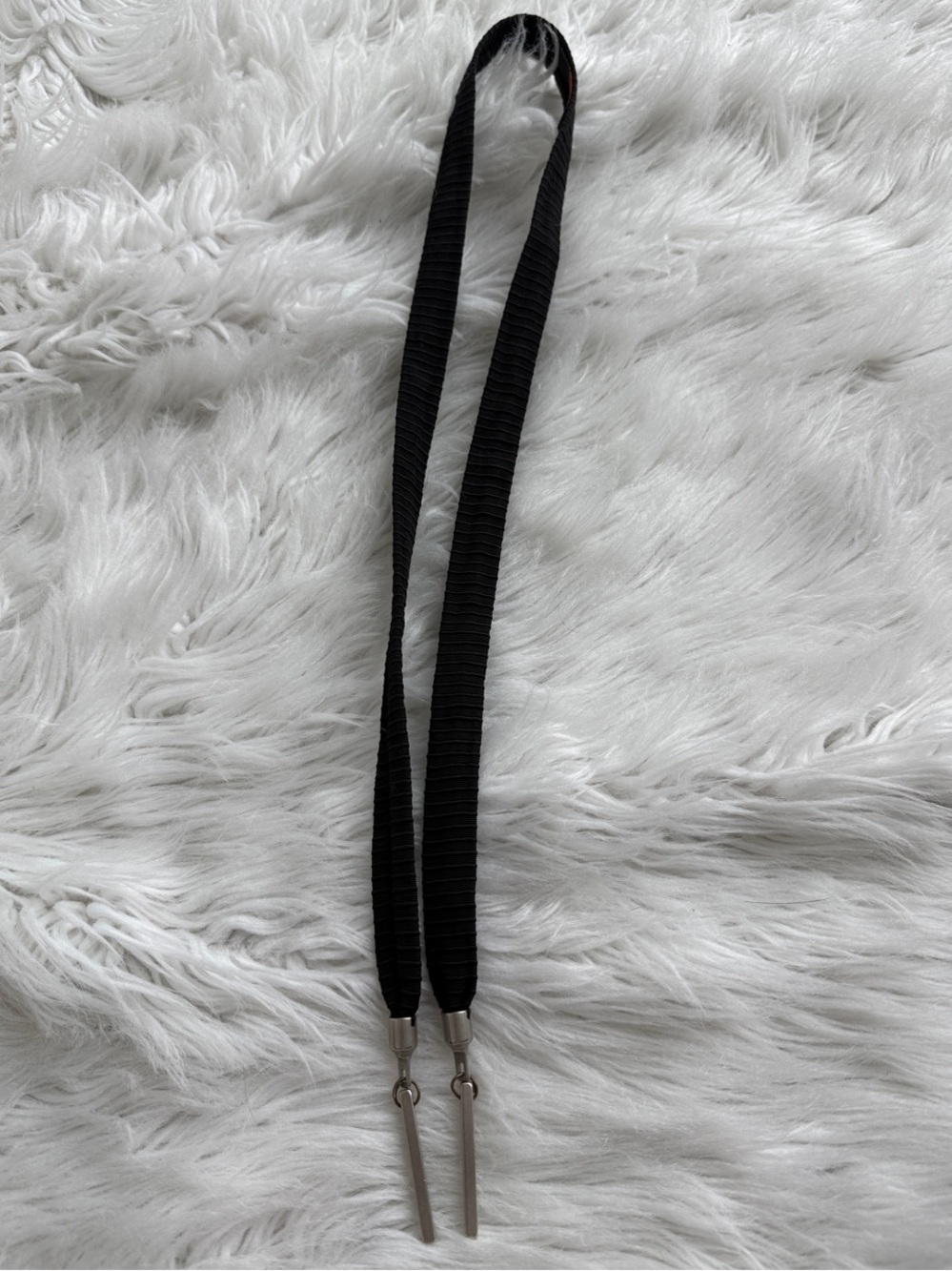 Black Lanyard Style tie necklace with Metal Tips - Kalokira Renée